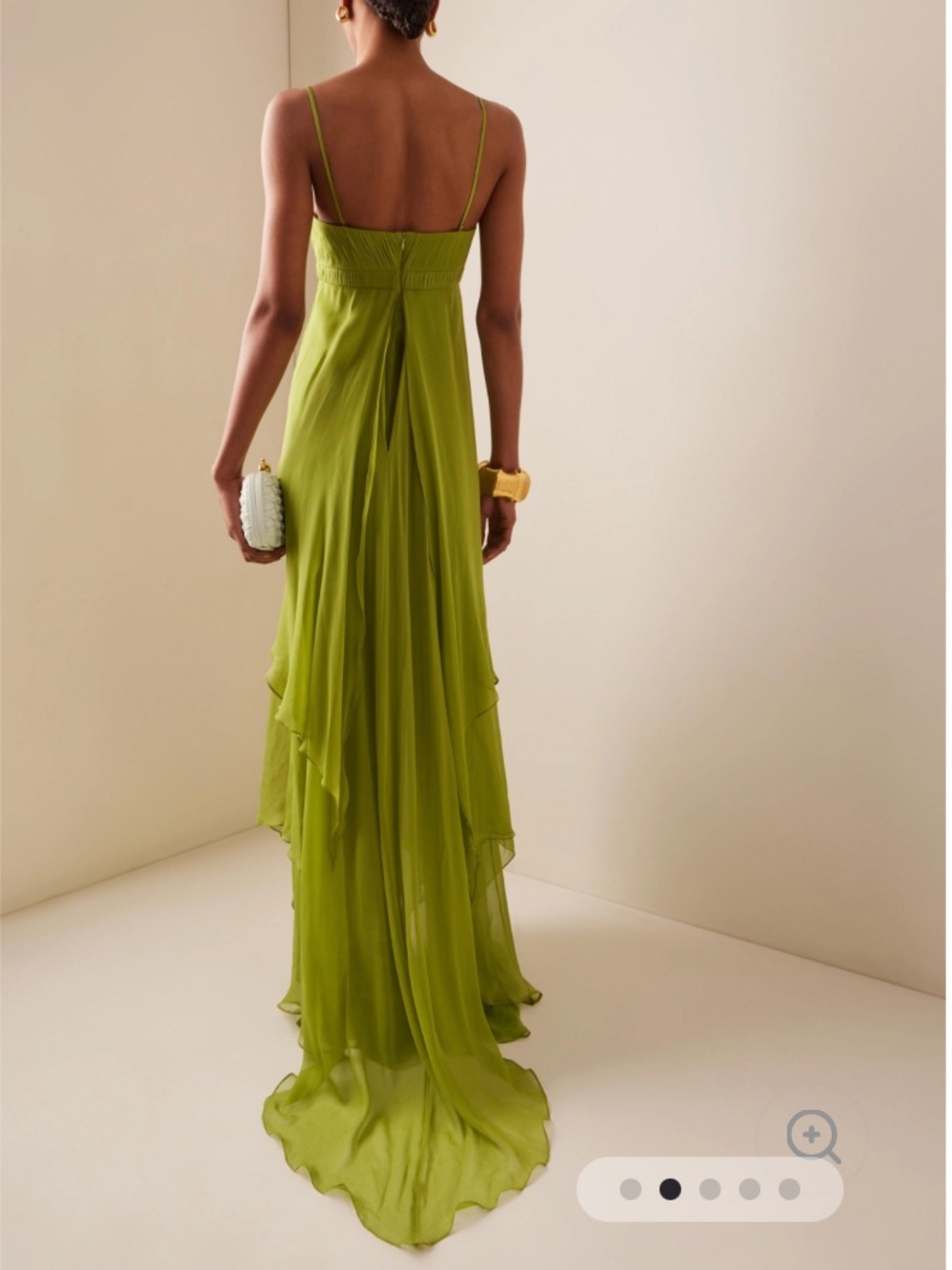Jardin vue solid pleated cut out maxi - Picture 3 of 7